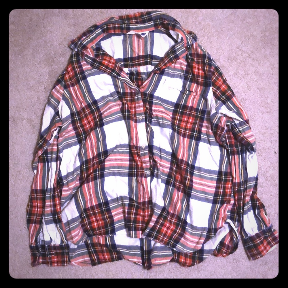 red, green, and white flannel